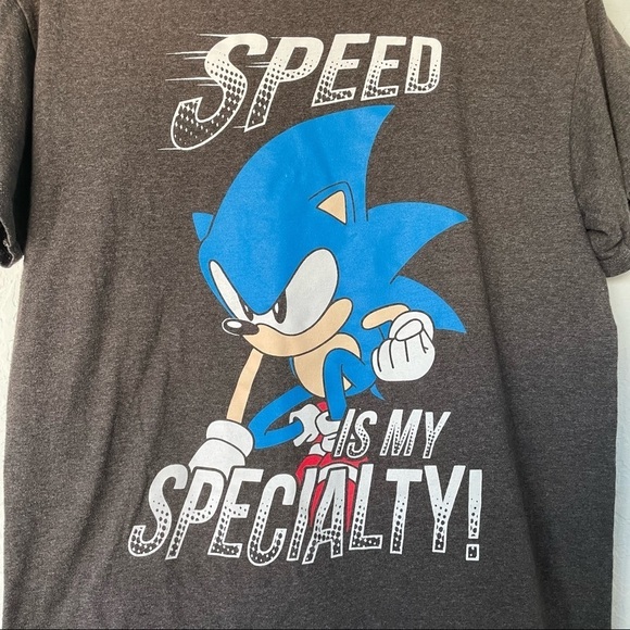 Sonic the Hedgehog Sega Gray T-shirt Youth Boys Size Large - Picture 3 of 4